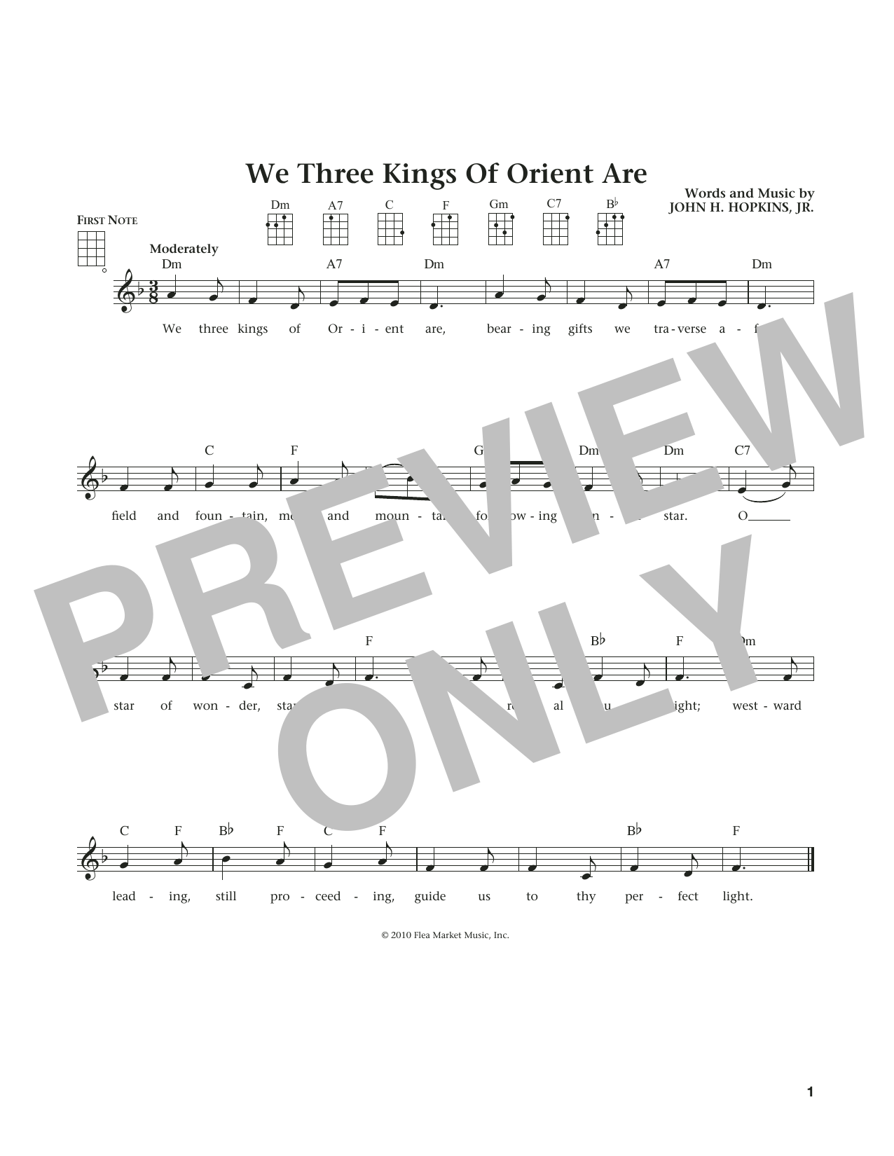 John H. Hopkins, Jr. We Three Kings Of Orient Are (from The Daily Ukulele) (arr. Liz and Jim Beloff) sheet music notes and chords arranged for Ukulele
