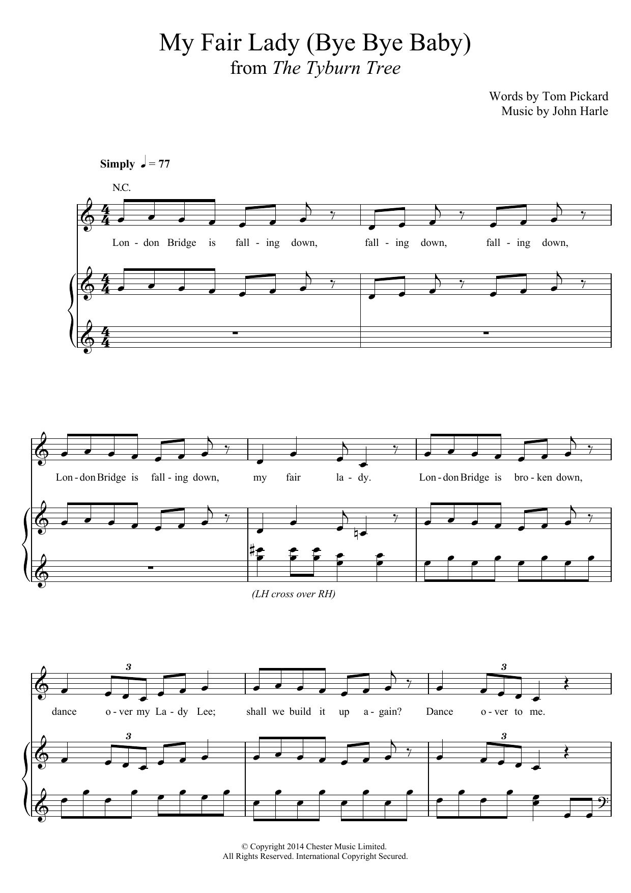 John Harle & Marc Almond My Fair Lady (Bye Bye Baby) sheet music notes and chords arranged for Piano, Vocal & Guitar Chords