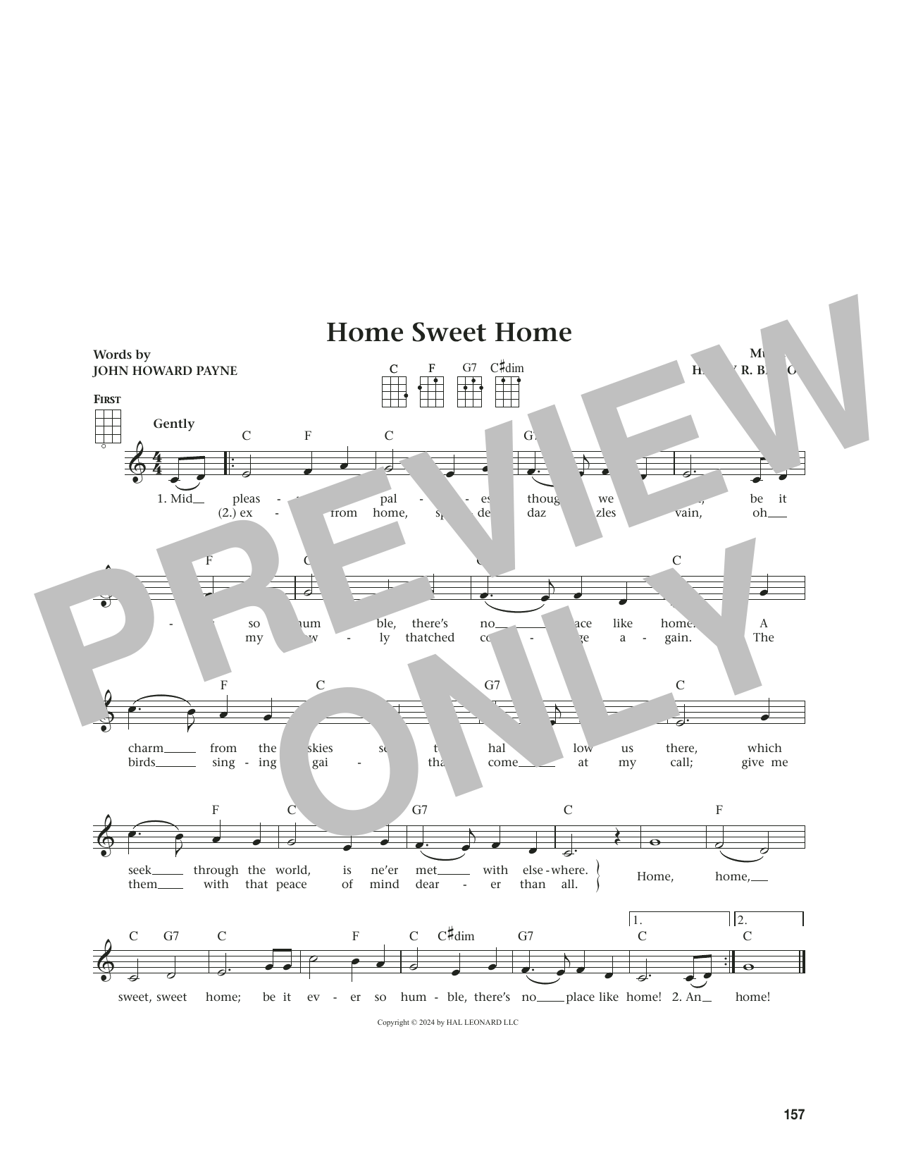 John Howard Payne Home Sweet Home (from The Daily Ukulele) (arr. Jim Beloff) sheet music notes and chords arranged for Ukulele
