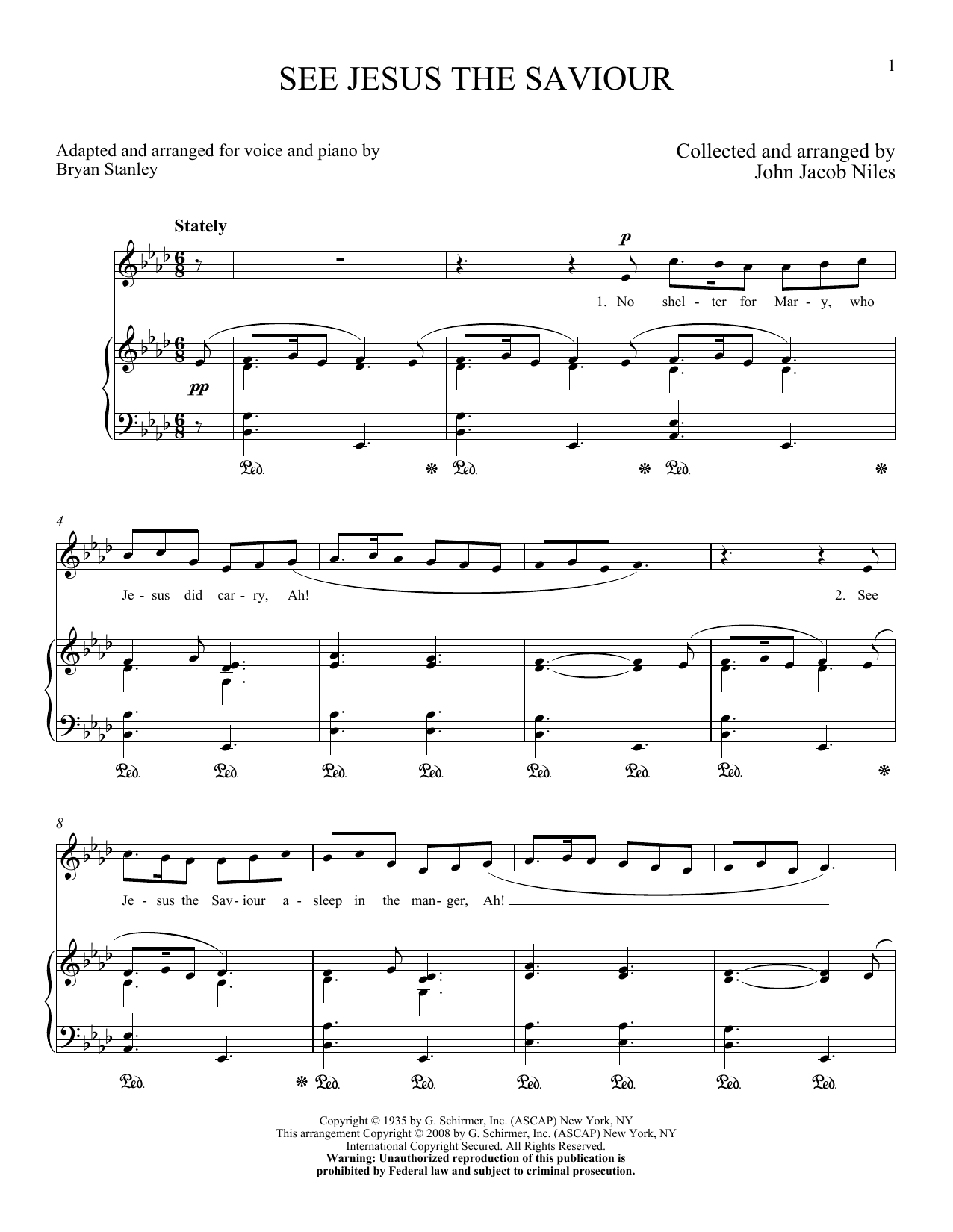 John Jacob Niles See Jesus, The Saviour sheet music notes and chords arranged for Piano & Vocal