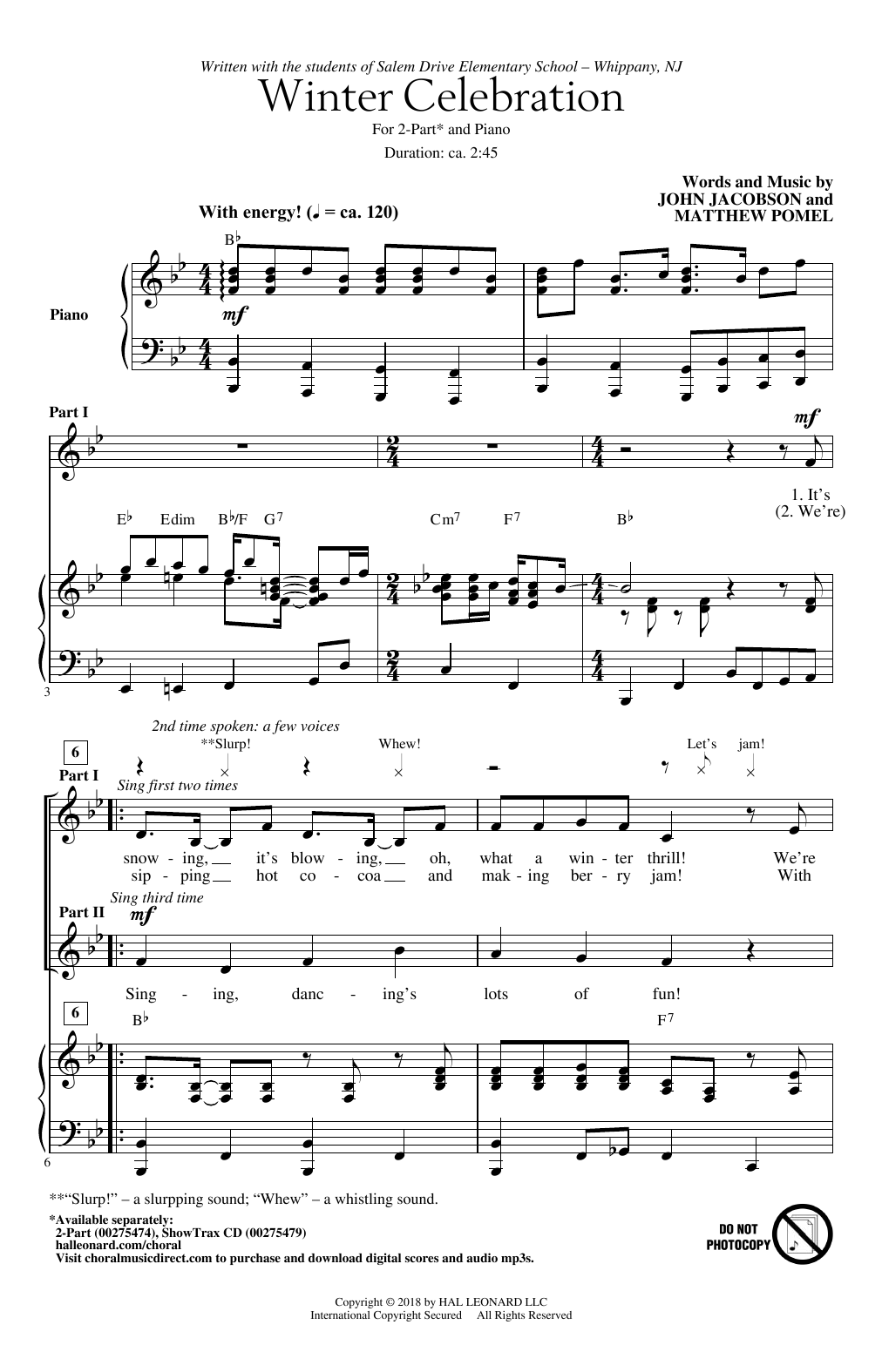 John Jacobson Winter Celebration sheet music notes and chords arranged for 2-Part Choir