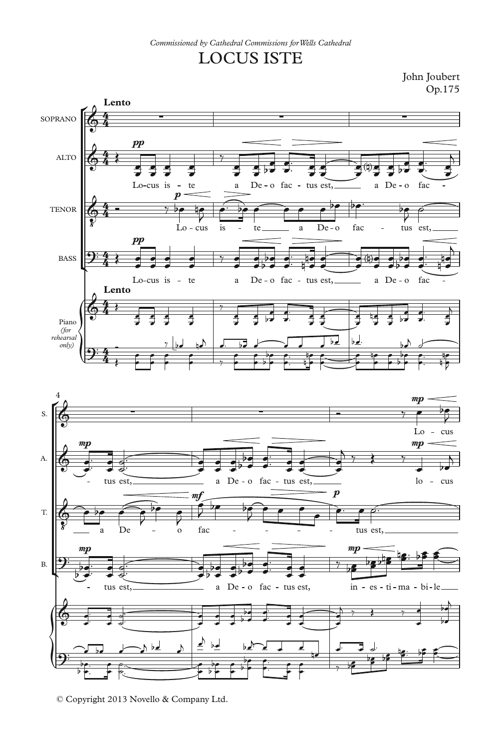 John Joubert Locus Iste sheet music notes and chords arranged for Choir