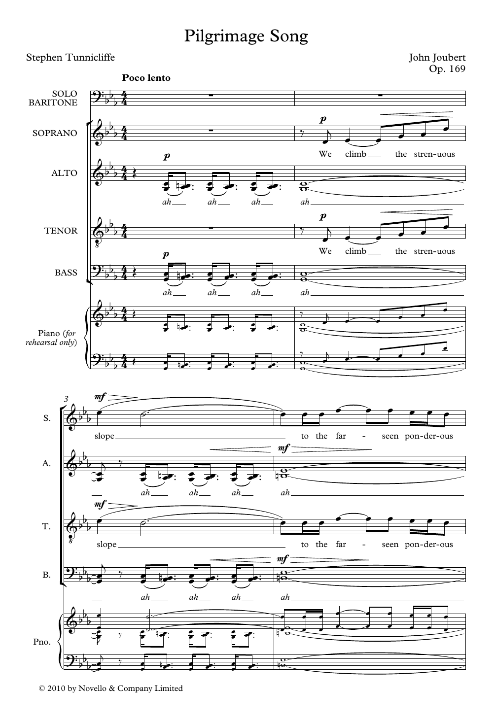 John Joubert Pilgrimage Song sheet music notes and chords arranged for Choir