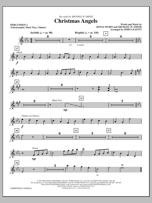 John Leavitt Christmas Angels - Percussion 2 sheet music notes and chords arranged for Choir Instrumental Pak