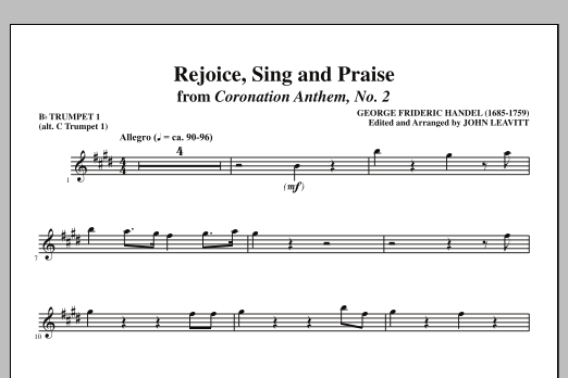 John Leavitt Rejoice, Sing And Praise - Bb Trumpet 1 (alt. C Tpt. 1) sheet music notes and chords arranged for Choir Instrumental Pak