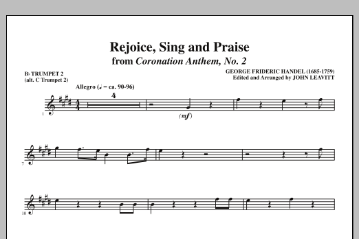 John Leavitt Rejoice, Sing And Praise - Bb Trumpet 2 (alt. C Tpt. 2) sheet music notes and chords arranged for Choir Instrumental Pak
