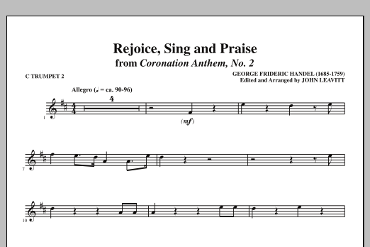 John Leavitt Rejoice, Sing And Praise - C Trumpet 2 sheet music notes and chords arranged for Choir Instrumental Pak