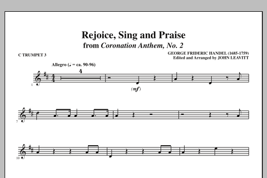John Leavitt Rejoice, Sing And Praise - C Trumpet 3 sheet music notes and chords arranged for Choir Instrumental Pak