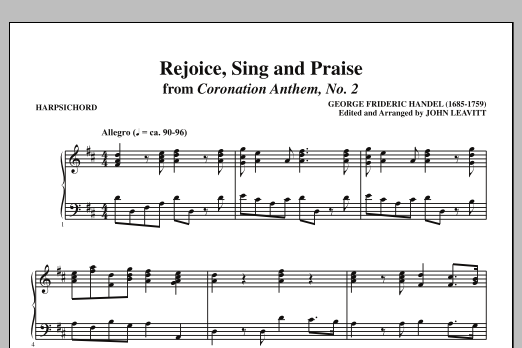 John Leavitt Rejoice, Sing And Praise - Harpsichord sheet music notes and chords arranged for Choir Instrumental Pak