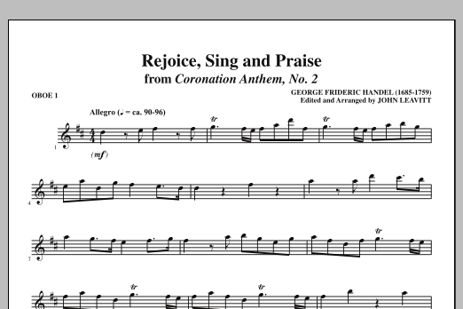 John Leavitt Rejoice, Sing And Praise - Oboe 1 sheet music notes and chords arranged for Choir Instrumental Pak
