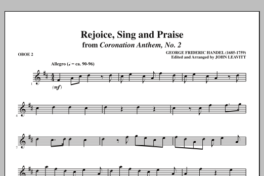 John Leavitt Rejoice, Sing And Praise - Oboe 2 sheet music notes and chords arranged for Choir Instrumental Pak