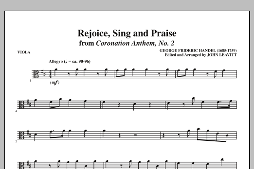 John Leavitt Rejoice, Sing And Praise - Viola sheet music notes and chords arranged for Choir Instrumental Pak