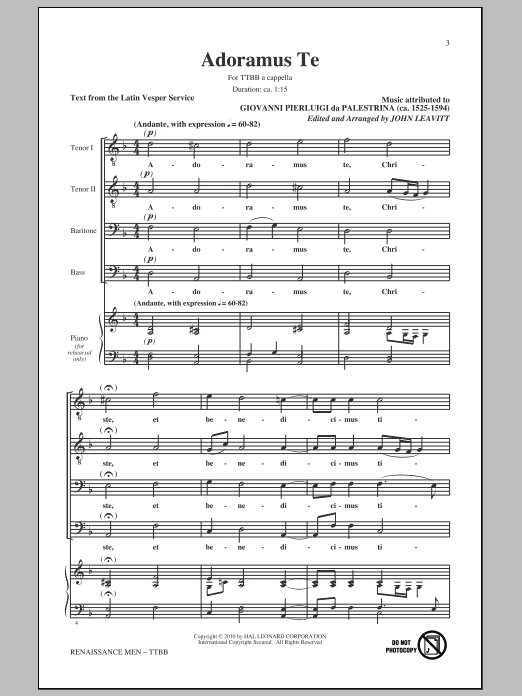 John Leavitt Renaissance Men sheet music notes and chords arranged for TTBB Choir