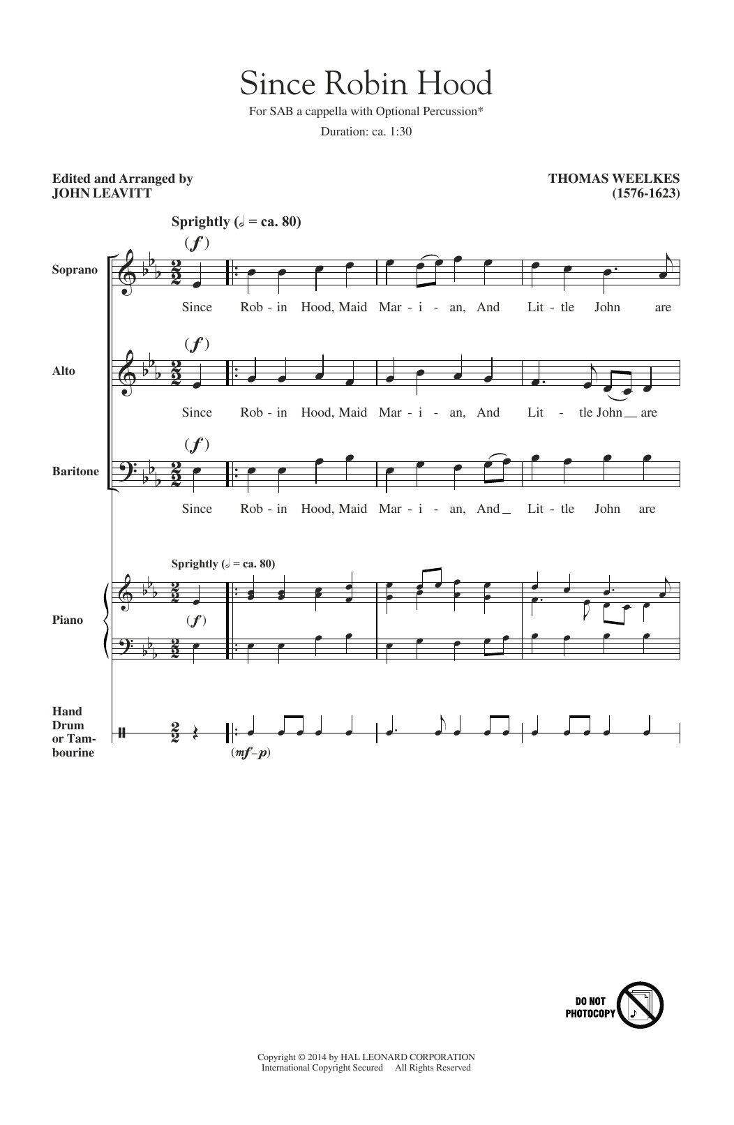 John Leavitt Since Robin Hood sheet music notes and chords arranged for SAB Choir