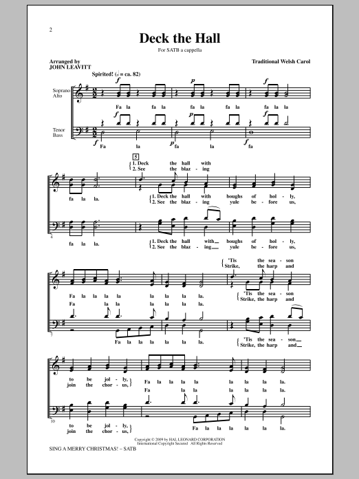 John Leavitt Sing A Merry Christmas! sheet music notes and chords arranged for SATB Choir