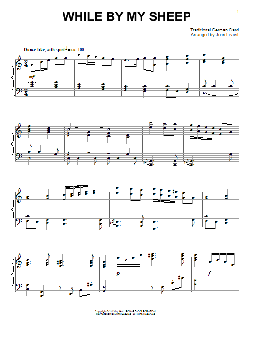 John Leavitt While By My Sheep sheet music notes and chords arranged for Piano Solo