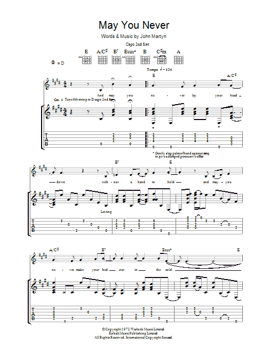 John Martyn May You Never sheet music notes and chords arranged for Lead Sheet / Fake Book