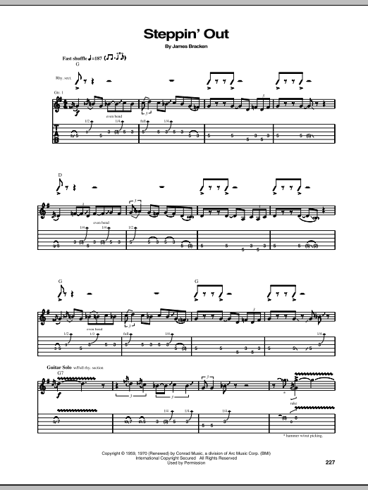 John Mayall's Bluesbreakers Steppin' Out sheet music notes and chords arranged for Guitar Tab (Single Guitar)