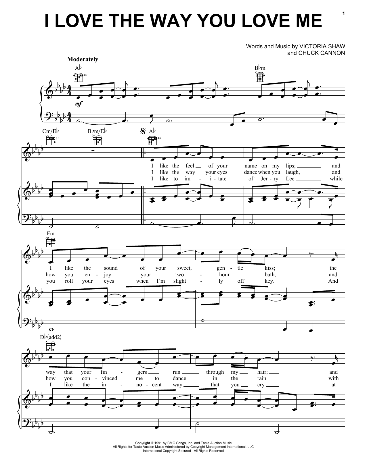 John Michael Montgomery I Love The Way You Love Me sheet music notes and chords arranged for Piano, Vocal & Guitar Chords (Right-Hand Melody)