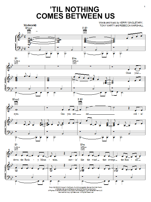 John Michael Montgomery 'Til Nothing Comes Between Us sheet music notes and chords arranged for Piano, Vocal & Guitar Chords (Right-Hand Melody)