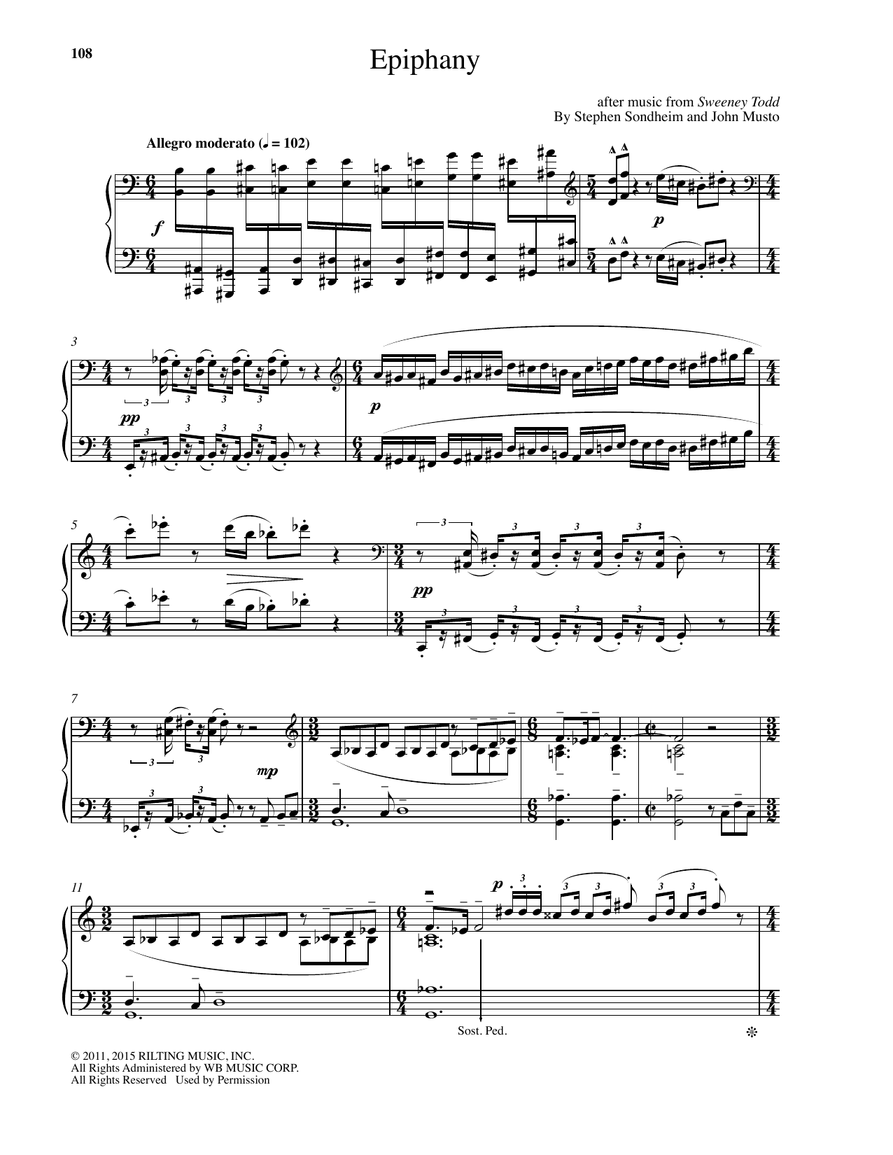 John Musto Epiphany sheet music notes and chords arranged for Piano Solo