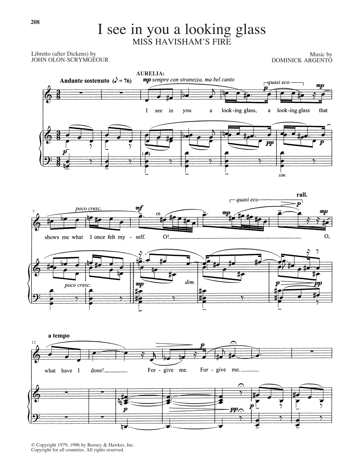 John Olon-Scrymgeour I See In You A Looking Glass sheet music notes and chords arranged for Piano & Vocal
