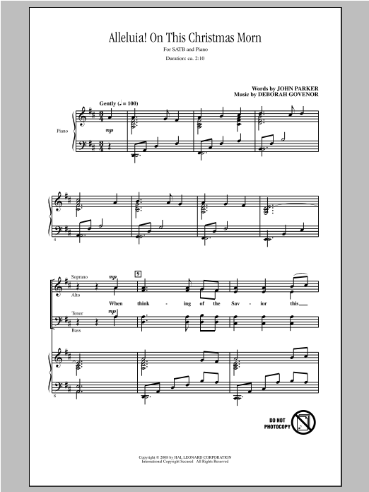 John Parker Alleluia! On This Christmas Morn sheet music notes and chords arranged for SATB Choir