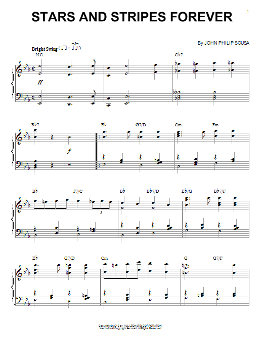 John Philip Sousa Stars And Stripes Forever (arr. Brent Edstrom) sheet music notes and chords arranged for Piano Solo