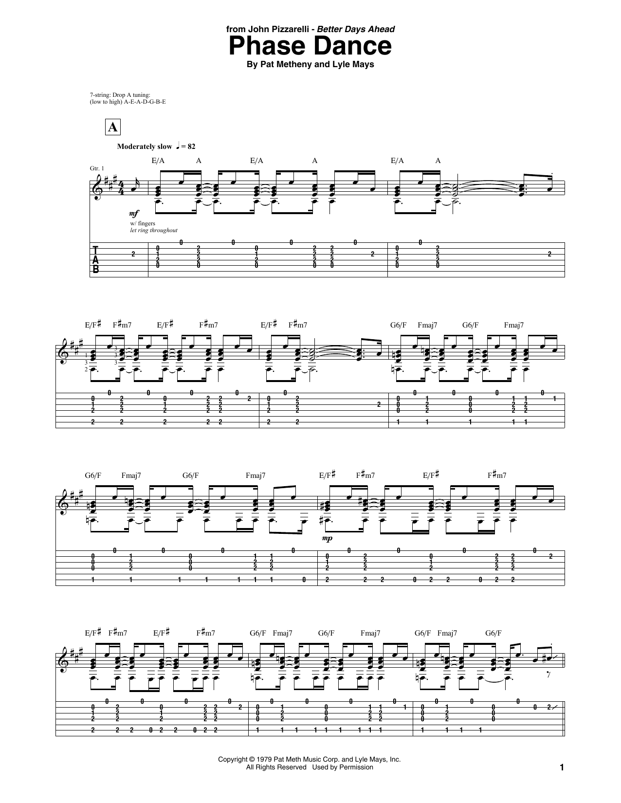 John Pizzarelli Phase Dance sheet music notes and chords arranged for Guitar Tab