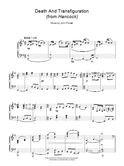 John Powell Death And Transfiguration sheet music notes and chords arranged for Piano Solo