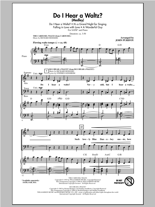 John Purifoy Do I Hear A Waltz? sheet music notes and chords arranged for SAB Choir