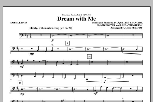 John Purifoy Dream With Me - Double Bass sheet music notes and chords arranged for Choir Instrumental Pak