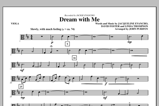 John Purifoy Dream With Me - Viola sheet music notes and chords arranged for Choir Instrumental Pak