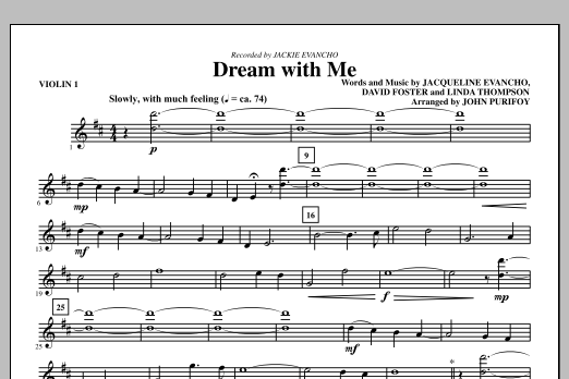 John Purifoy Dream With Me - Violin 1 sheet music notes and chords arranged for Choir Instrumental Pak