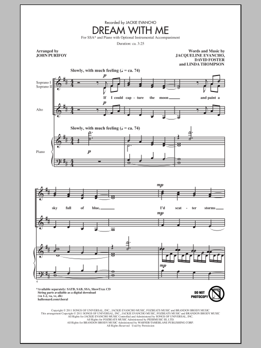John Purifoy Dream With Me sheet music notes and chords arranged for SAB Choir