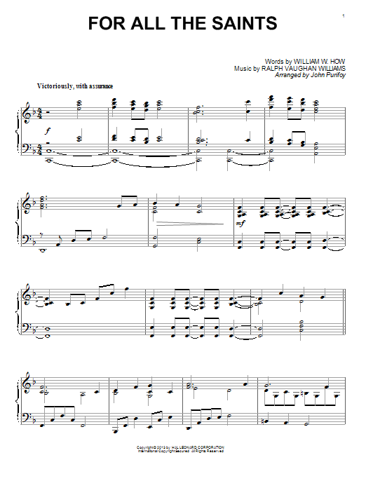 John Purifoy For All The Saints sheet music notes and chords arranged for SATB Choir