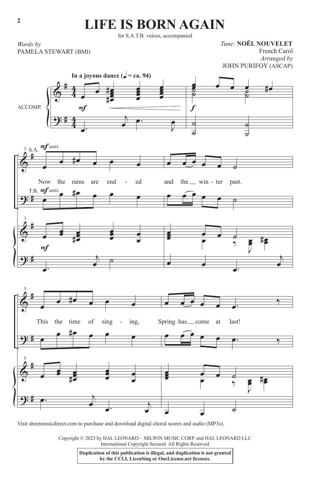John Purifoy Life Is Born Again sheet music notes and chords arranged for SATB Choir