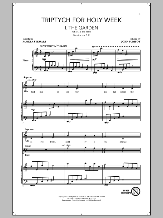 John Purifoy The Betrayal sheet music notes and chords arranged for SATB Choir