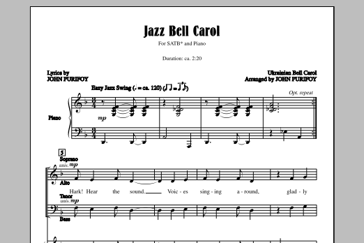 John Purifoy Ukrainian Bell Carol sheet music notes and chords arranged for SATB Choir