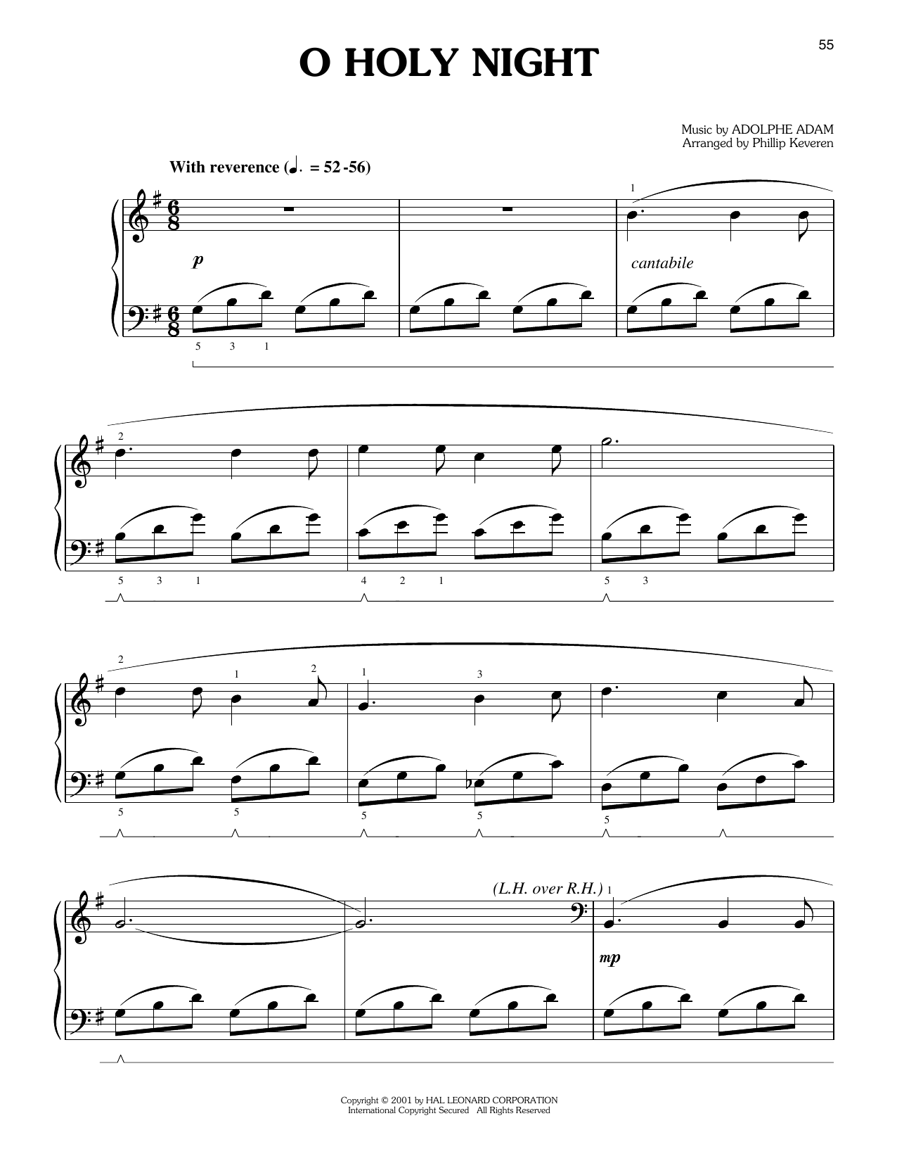 John S. Dwight (trans.) O Holy Night (arr. Phillip Keveren) sheet music notes and chords arranged for Easy Piano