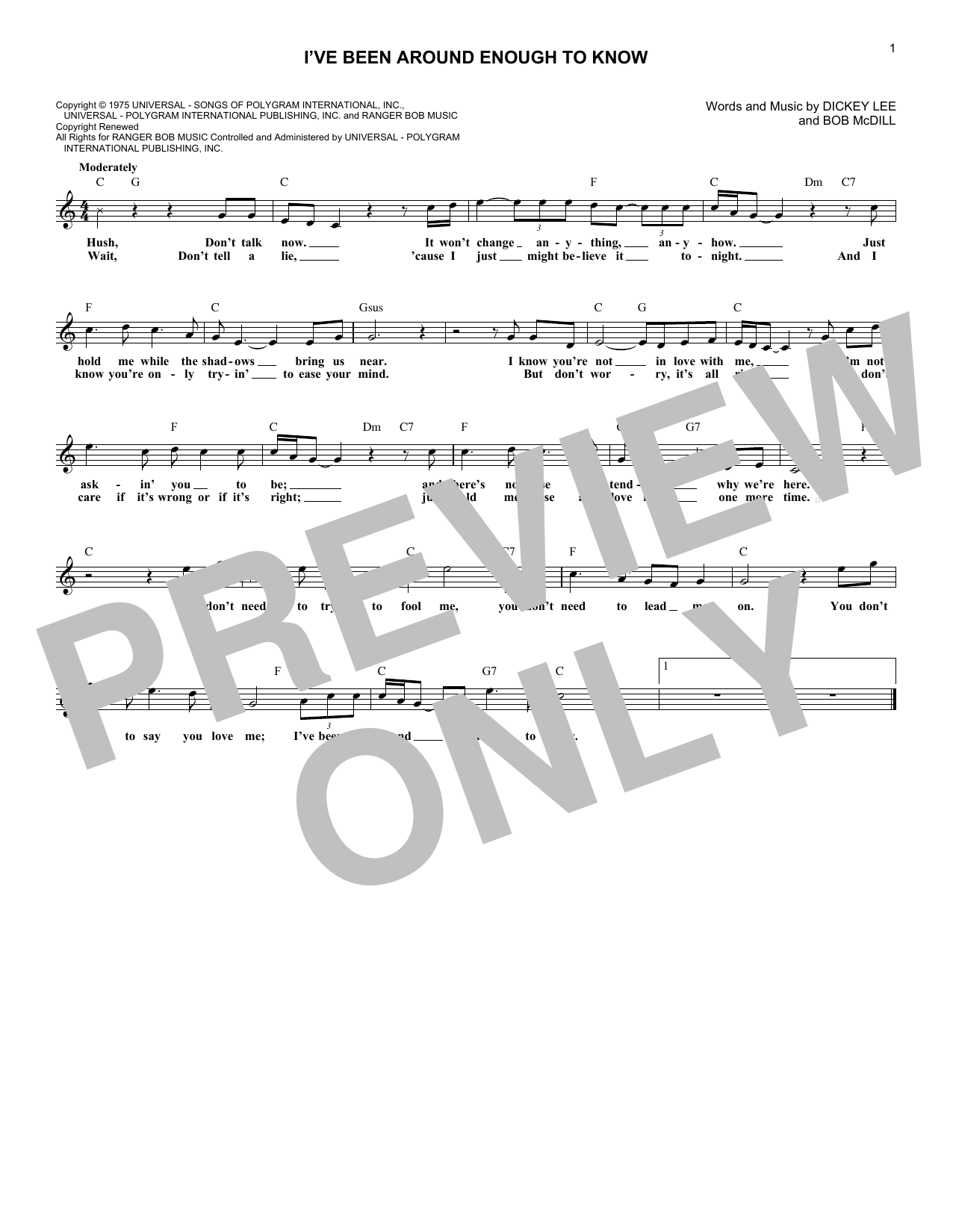 John Schneider I've Been Around Enough To Know sheet music notes and chords arranged for Lead Sheet / Fake Book