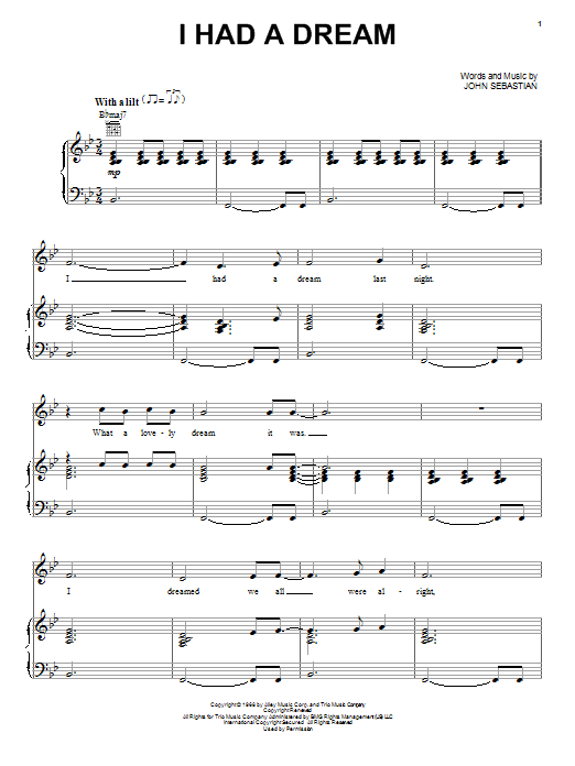 John Sebastian I Had A Dream sheet music notes and chords arranged for Easy Guitar