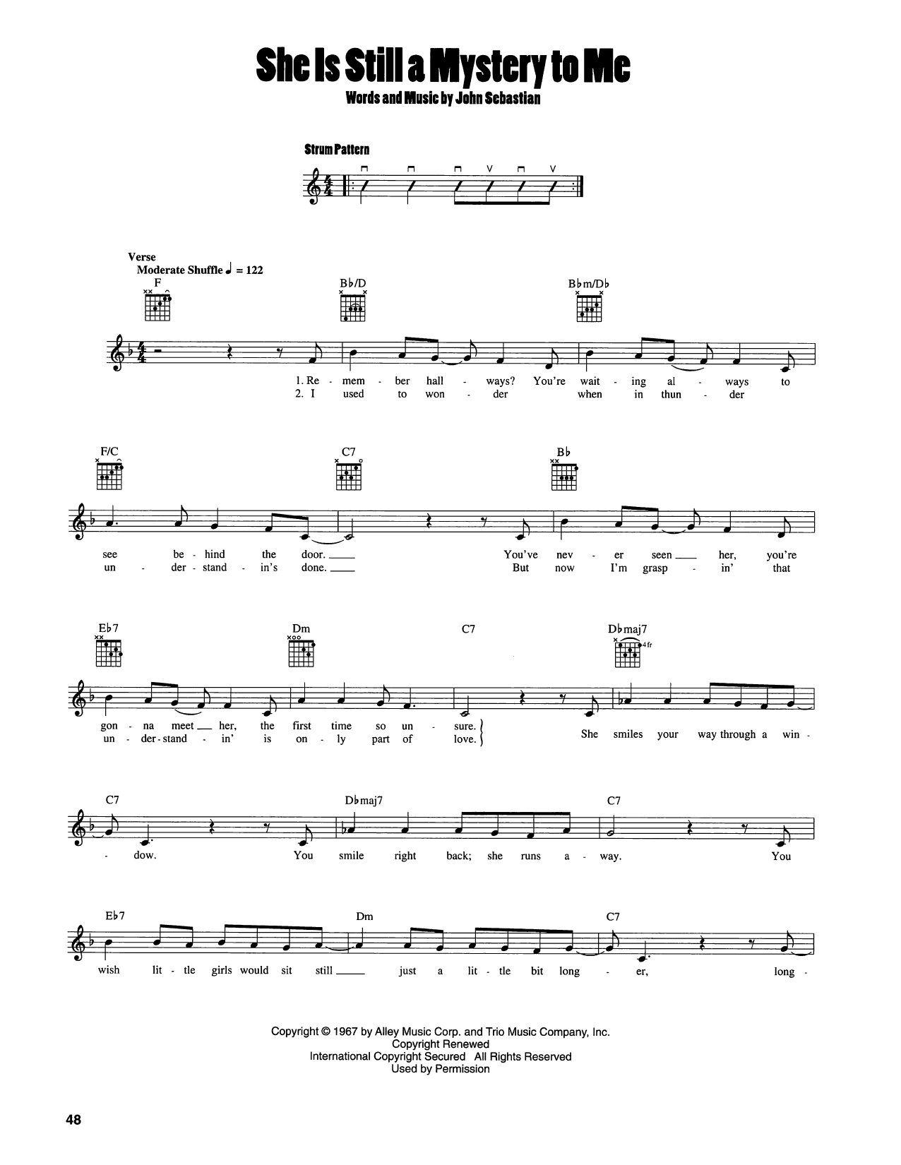 John Sebastian She Is Still A Mystery To Me sheet music notes and chords arranged for Easy Guitar