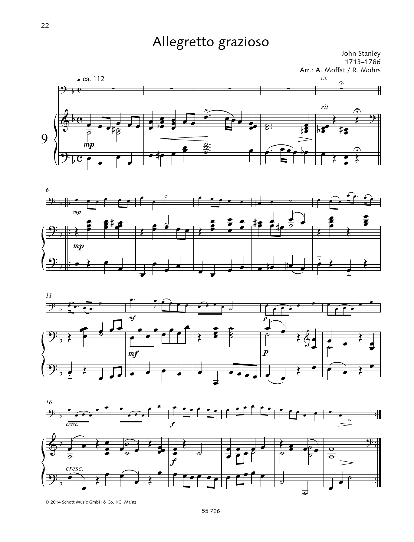 John Stanley Allegretto Grazioso sheet music notes and chords arranged for String Solo