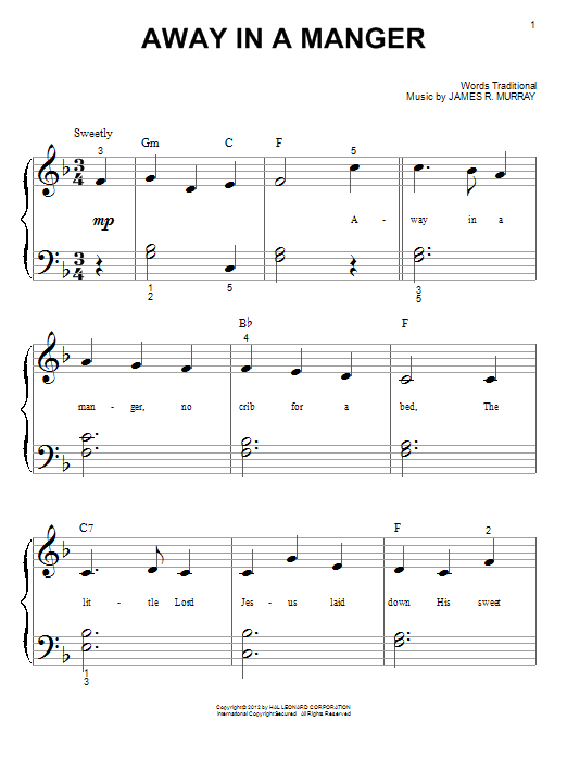 John T. McFarland Away In A Manger sheet music notes and chords arranged for Tenor Sax Solo