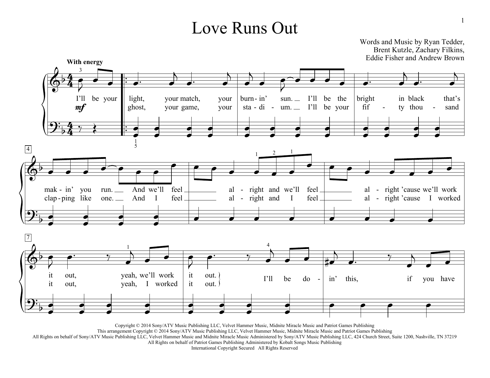 John Thompson Love Runs Out sheet music notes and chords arranged for Educational Piano