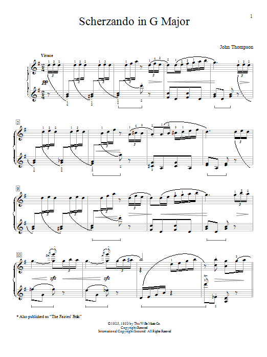 John Thompson Scherzando In G Major sheet music notes and chords arranged for Educational Piano