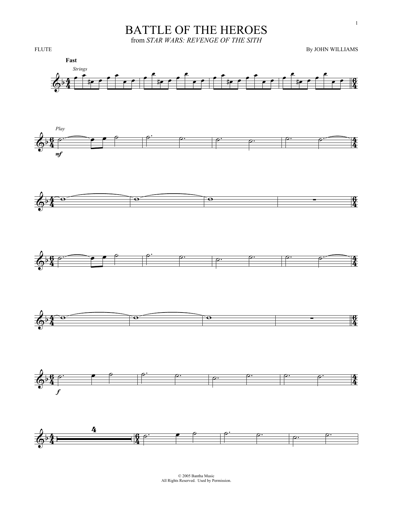 John Williams Battle Of The Heroes (from Star Wars: Revenge Of The Sith) sheet music notes and chords arranged for Oboe Solo