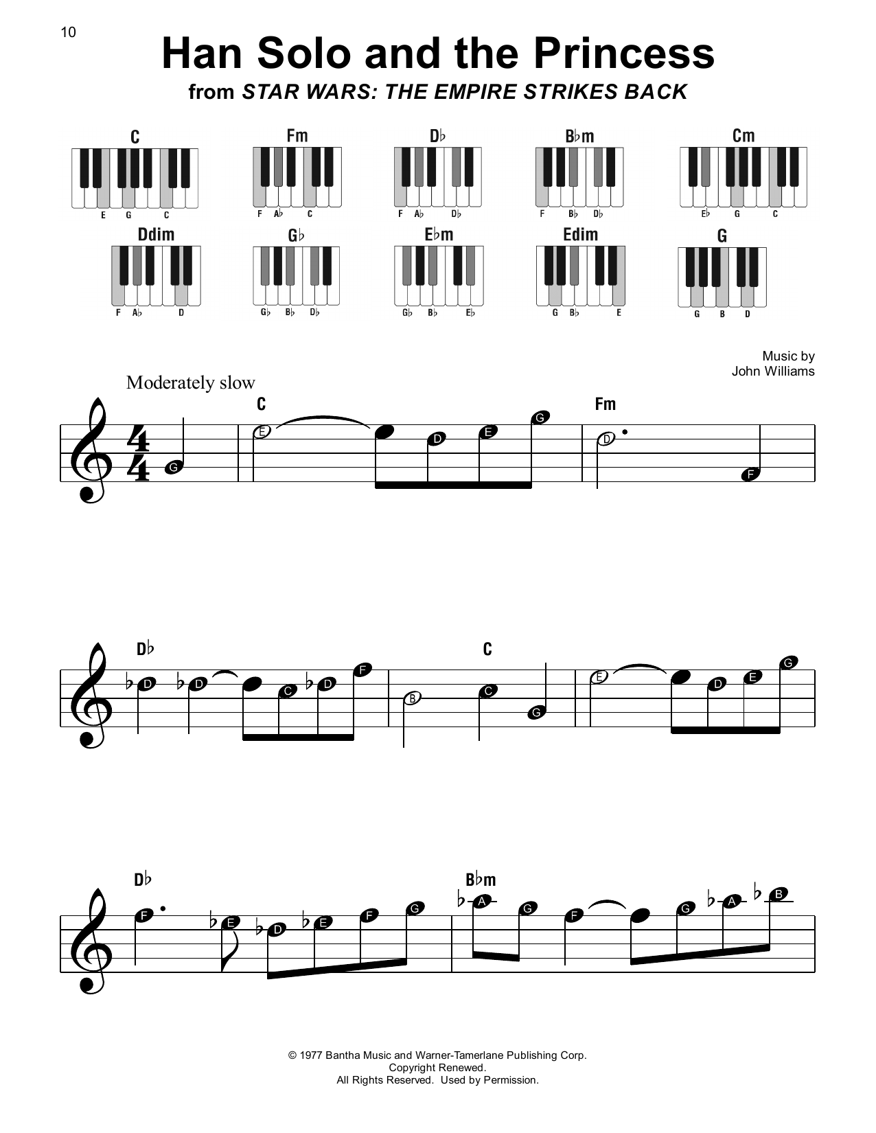 John Williams Han Solo And The Princess (from Star Wars: The Empire Strikes Back) sheet music notes and chords arranged for Violin Solo