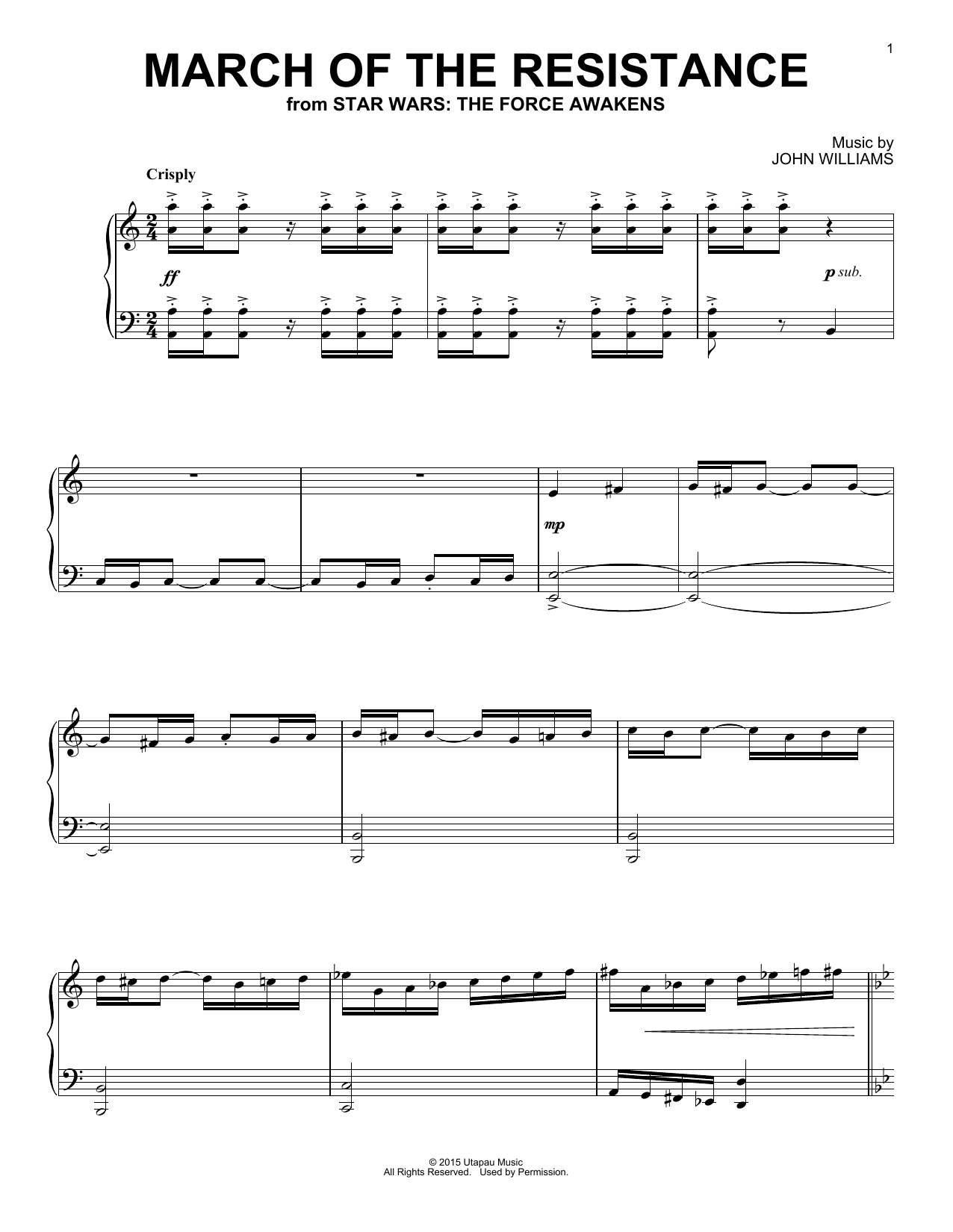 John Williams March Of The Resistance sheet music notes and chords arranged for Accordion